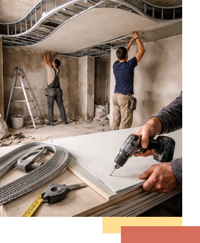 Криволинейный потолок из гипсокартона в Арзамасе — монтаж и отделка