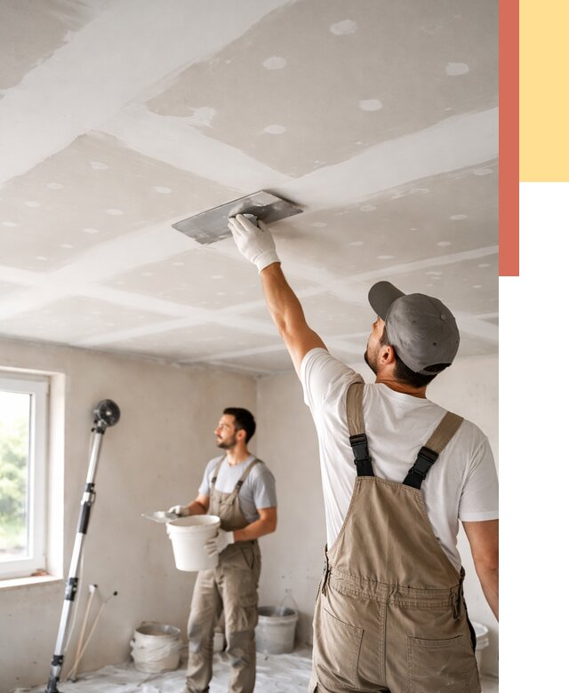Шпаклевка потолка из гипсокартона в Арзамасе от 3476 руб./м2 — услуги под ключ | ОТДЕЛОЧНИК-Рзм