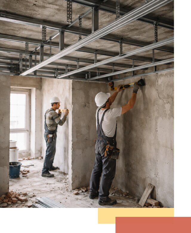 Монтаж каркаса потолка из профильного профиля в Арзамасе