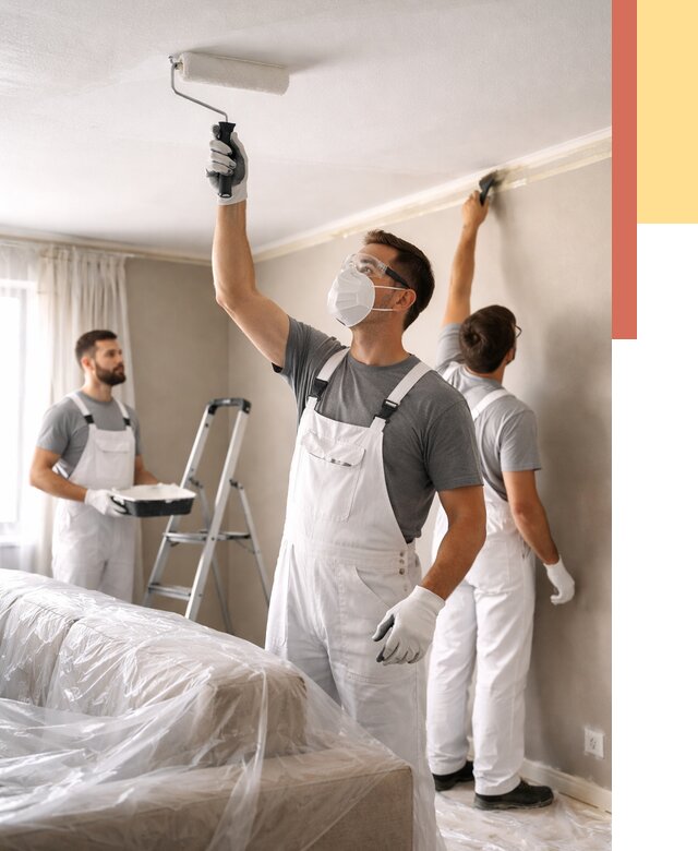 Покраска потолка водоэмельсионной краской в Арзамасе от 2389 руб/м² — услуги под ключ | ОТДЕЛОЧНИК-Рзм