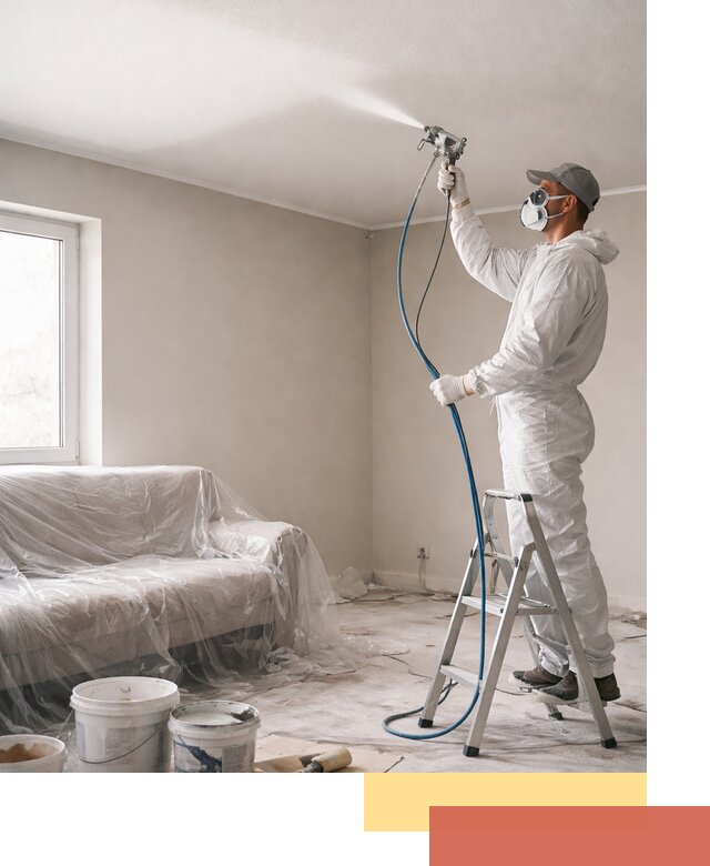 Покраска потолка краскопультом в Арзамасе быстро и качественно