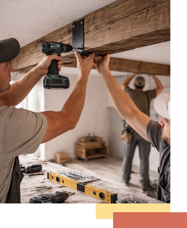 Монтаж декоративных потолочных балок в Арзамасе