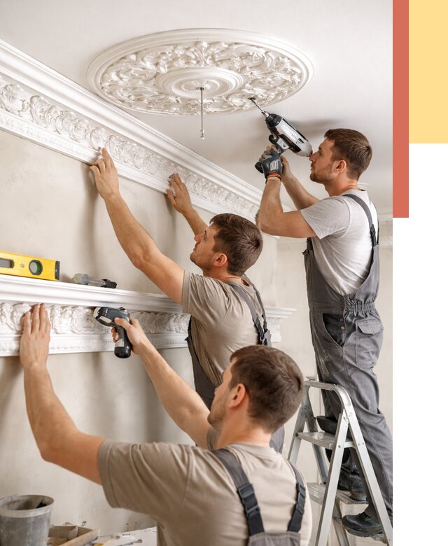 Монтаж лепнины на потолок в Арзамасе от 3476 руб. быстро и недорого | ОТДЕЛОЧНИК-Рзм